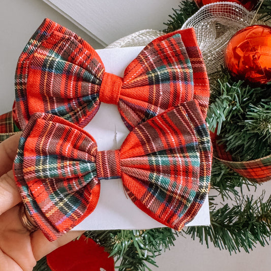 Tartan Bow Clips ( Set of 2)
